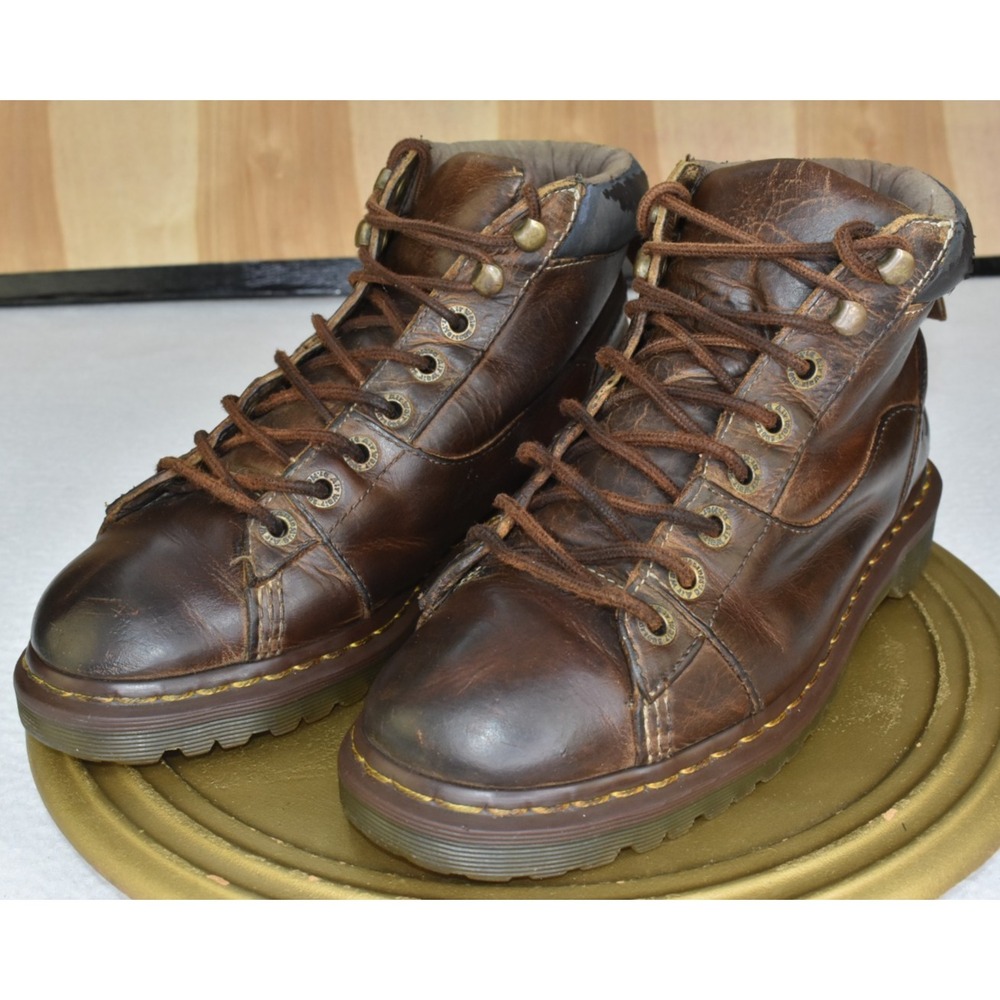 Dr. Martens Alderton Men Boots Size 9 Brown Leather  Work Distressed Chunky Sole